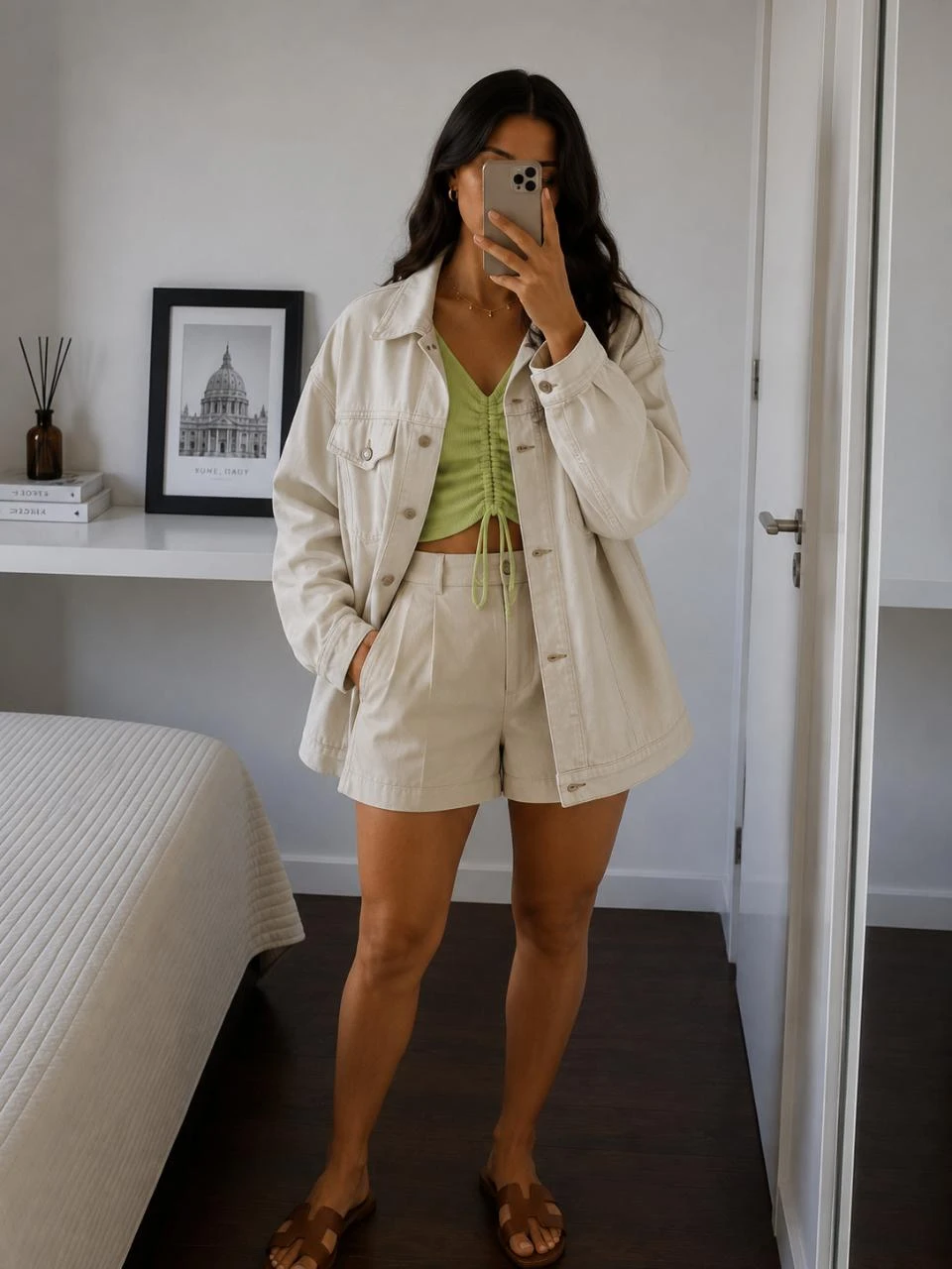 Veste en jean couleur écru Weekday oversize